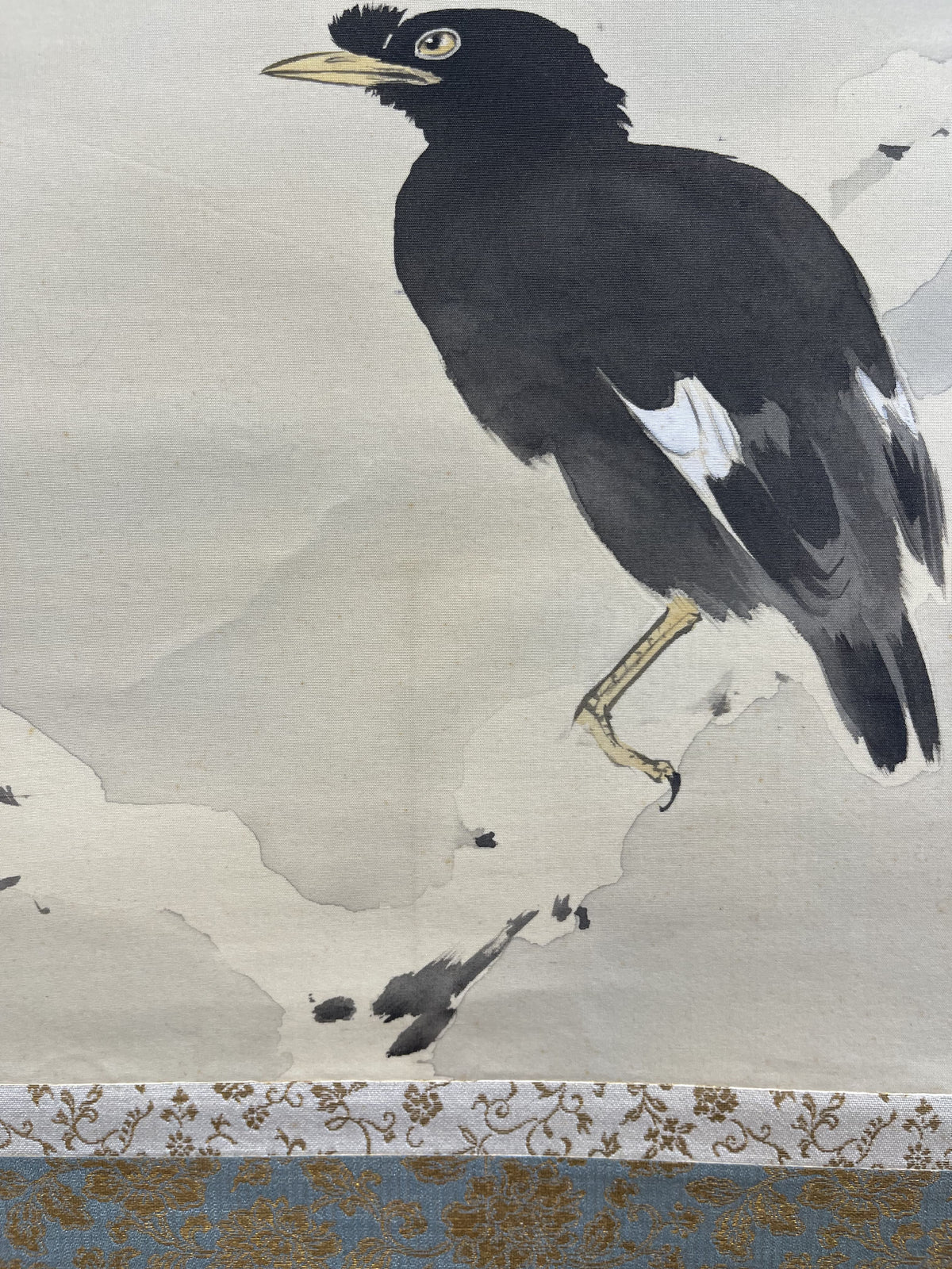 Kansetsu Hashimoto - Myna Bird in Snow (雪中哥鳥)