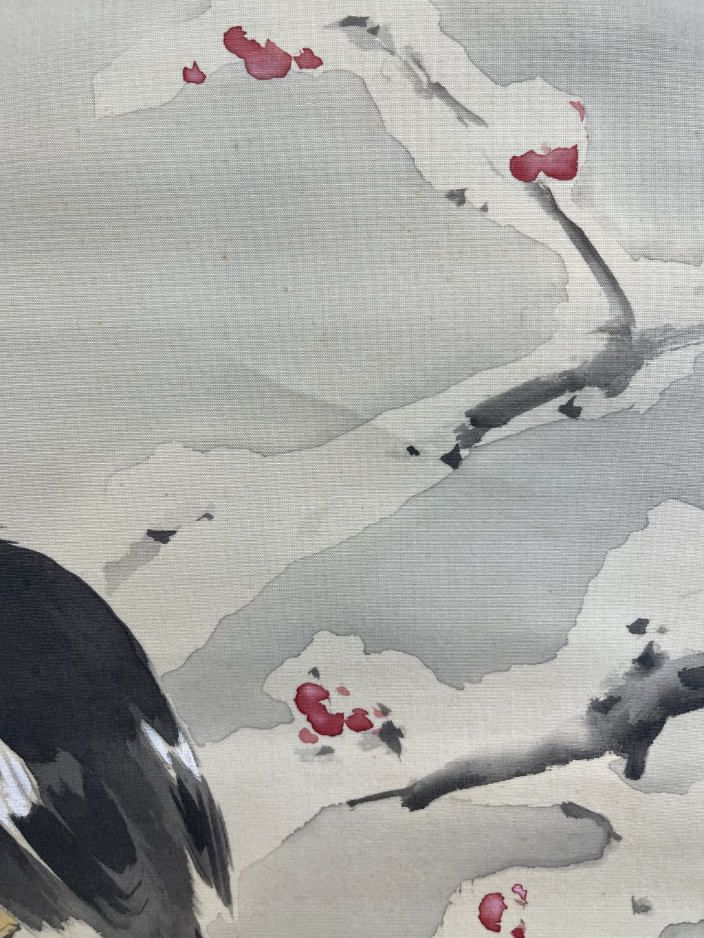 Kansetsu Hashimoto - Myna Bird in Snow (雪中哥鳥)