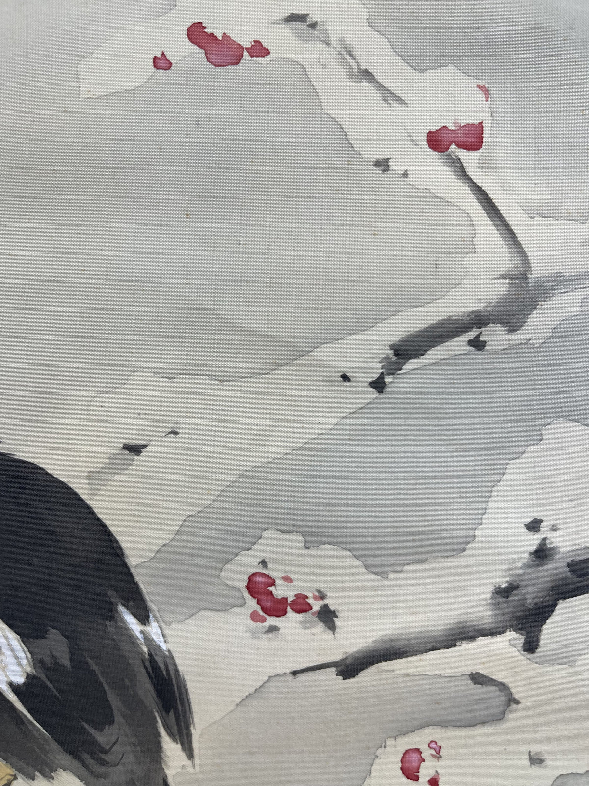 Kansetsu Hashimoto - Myna Bird in Snow (雪中哥鳥)