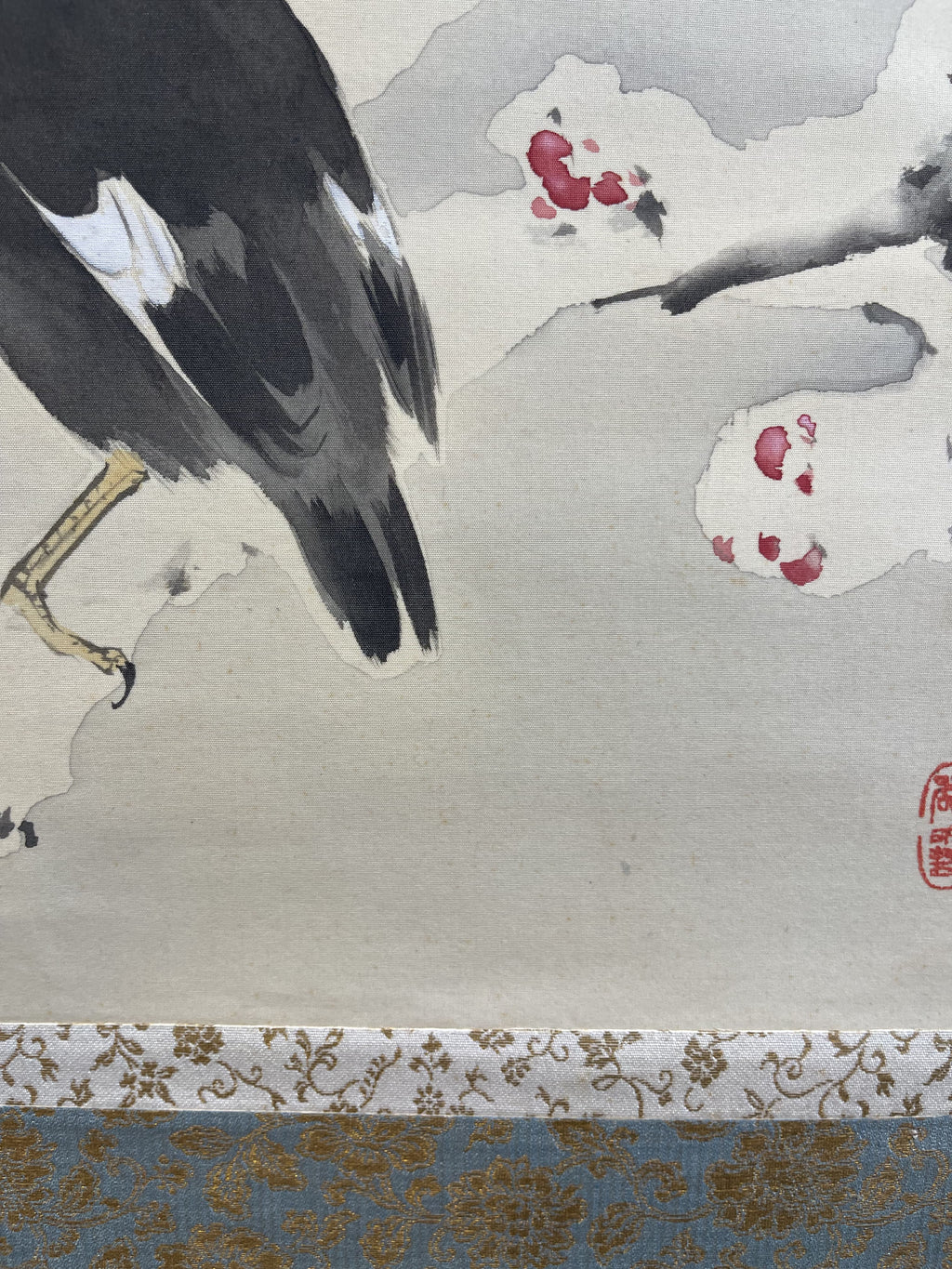 Kansetsu Hashimoto - Myna Bird in Snow (雪中哥鳥)
